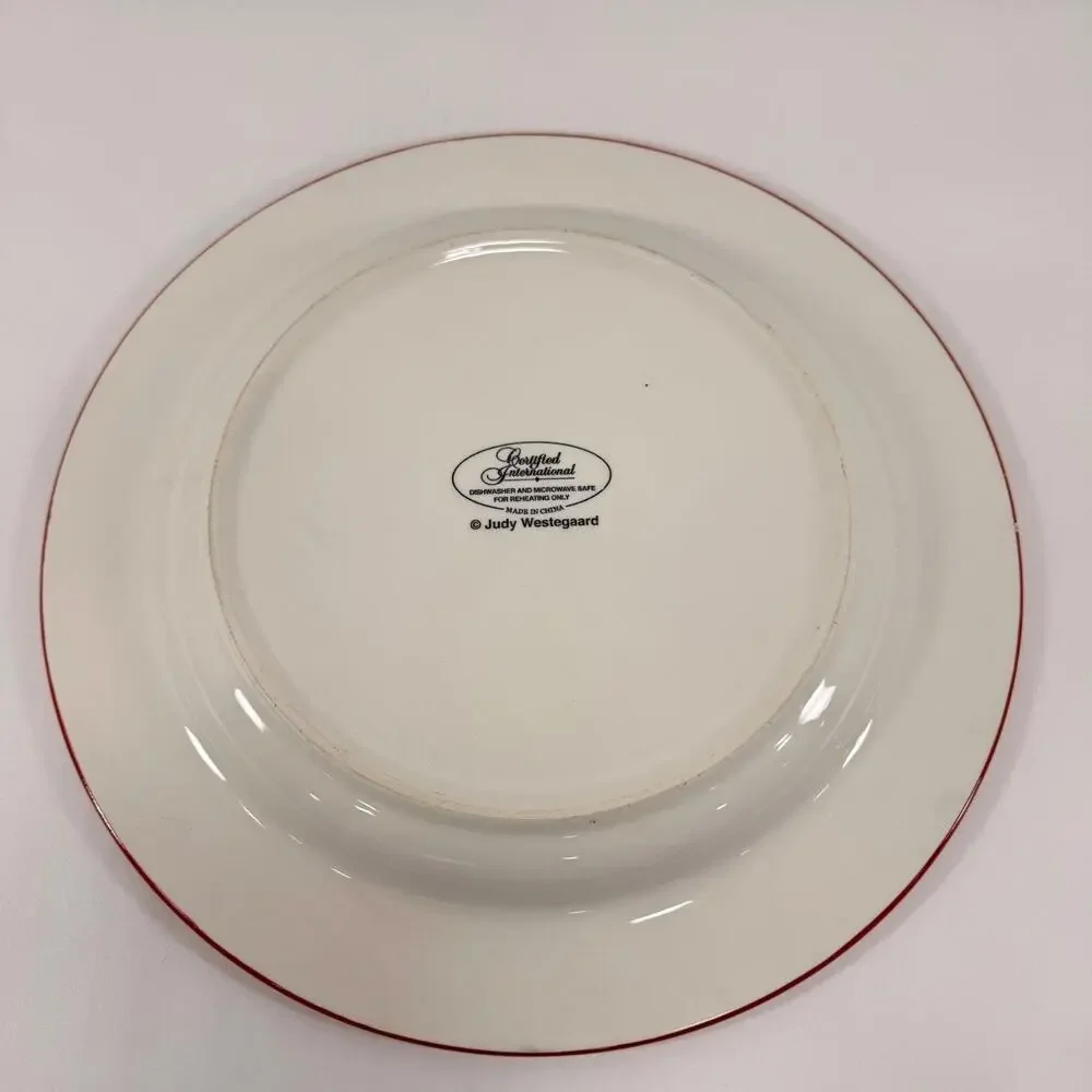 Christmas Dessert Plate Certified International Judy Westegaard Stocking